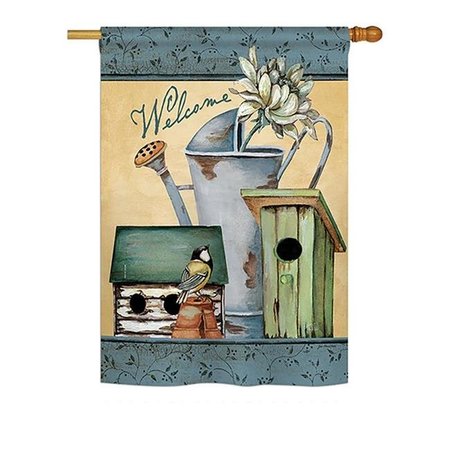 GARDENCONTROL 28 x 40 in. Welcome Spring Garden Inspirational Sweet Home Impressions Decorative Vertical Double Sided House Flag GA1485956